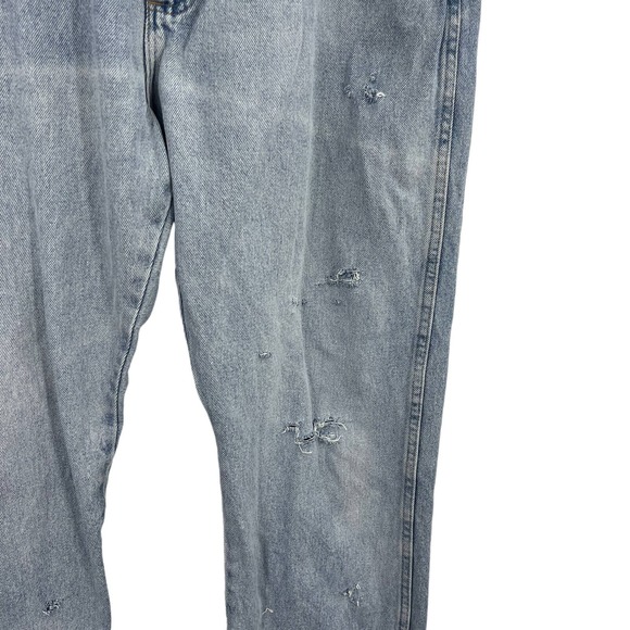 Vintage Wrangler Distressed Denim Jeans Light Wash Regular Fit Men's 38x34 - Picture 9 of 10